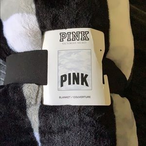 Pink blanket super soft! gray army print